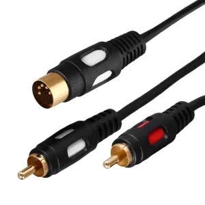 Шнур DIN 5 Pin - 2 RCA, 1,5м (GOLD) 17-2512 Rexant