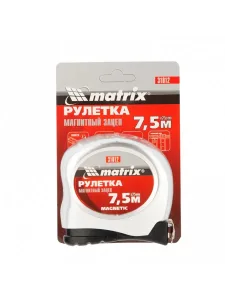Рулетка Matrix Magnetic, 7,5 м х 25 мм, магнитный зацеп MATRIX