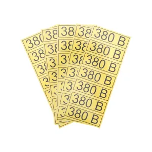 Наклейка знак электробезопасности Rexant "380 В" 35х100 мм (7 шт на листе) Rexant