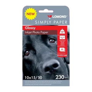 Бумага Lomond Simply 0102166 10x15/230г/м2/50л./белый CIE148% глянцевое для струйной печати Lomond