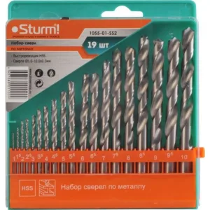 Набор сверл Sturm! 1055-01-SS219шт. 1; 1.5; 2.5; 3; 3.5; 4; 4.5; 5; 5.5; 6; 6.5; 7; 7.5; 8; 8.5; 9 Sturm