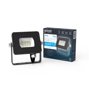 Прожектор светодиодный Gauss Qplus 10Вт 6500К 850лм IP65 графит. сер. 1/20 Gauss