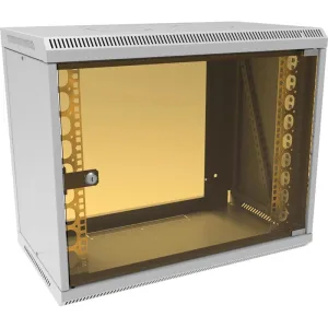 Шкаф коммутационный Suprlan (05-1090) настенный 9U 600x350мм пер.дв.стекл направл.под закл.гайки RAL 7035 285мм 15кг 500мм SUPRLAN