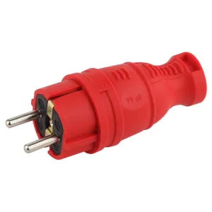 Вилка каучуковая ЭРА з/з прямая 16А IP44 красн. V8-RED-IP44 Эра