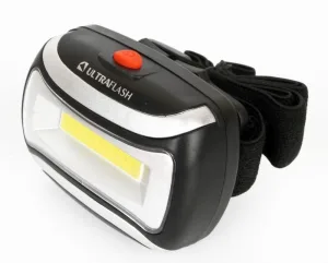 Фонарь налобный LED 5380 (3Вт COB LED 3 режима черн. пласт. пакет) 12870 Ultraflash