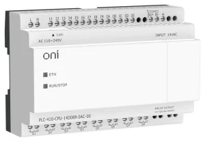 Модуль ЦПУ ПЛК 410 14 DI 8 RO 220В AC с Ethernet портом без экрана ONI PLC-410-CPU-14D08R-0AC-00 ONI