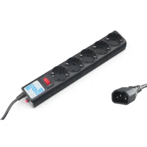 Сетевой фильтр Power Cube SPG5-В1 PC 0,5 м, 5 р, черный 10А, UPS(C14), SPG5-В1 Power Cube