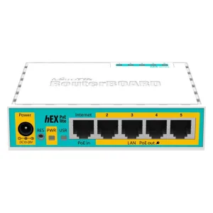 Маршрутизатор MikroTik RB750UPr2 hEX PoE lite, 5×100 Мбит/с (4×PoE), управляемый MikroTik
