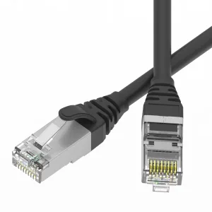 Патч-корд экранированный SLIM CAT6 S/FTP 4х2, 28 AWG, LSZH, ч-рный, 0,2м DKC
