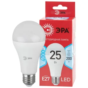 Лампа светодиодная ECO LED A65-25W-840-E27 R (диод груша 25Вт нейтр. E27) (10/100/1200) Эра Б0048010 Эра