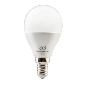 Лампа светодиодная RS G45 E14 6W 220-240V 4000К 6Вт 600лм Ra 90 шар Русский Свет 15010445051 Русский Свет