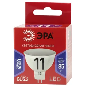 Лампа светодиодная ECO LED MR16-11W-865-GU5.3 R (диод софит 11Вт холодн. GU5.3) (10/100/4000) Эра Б0045347 Эра