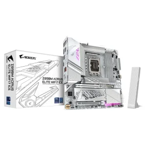 Материнская плата GIGABYTE Z890M AORUS ELITE WIFI7 ICE, LGA1851, Intel Z890, 4xDDR5, 4xSATA, 3xM.2, 1xPCIe 5.0 x16, DisplayPort, USB Type-C, 1x2.5Gb LAN, 2x3.5 мм, 7.1, microATX Gigabyte