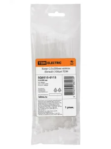Хомут 2,5х200мм нейлон (белый) (100шт) SQ0515-0115 TDM ELECTRIC