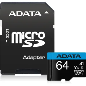Флеш карта microSD 64Gb ADATA microSDHC Class 10 UHS-I A1 100/25 MB/s (SD адаптер) ADATA