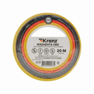 Изолента ПВХ 0.13х15мм 20м желт. KR-09-2602 Kranz