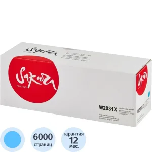 Картридж лазерный Sakura W2031X (HP 415X) для HP LaserJet Pro M454, MFP M479, голубой, 6000 к. Sakura