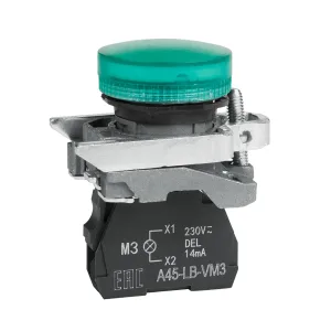 Сигнальная лампа OptiSignal D22 C4-L-M3 зеленая металл 230-240VAC XB4BVM3  332174 КЭАЗ