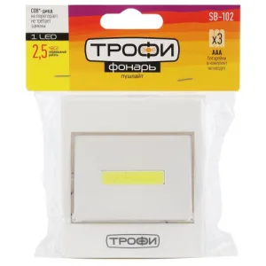 Фонарь светодиодный подсветка SB-102 пушлайт (СОВ; 3хААА; бел. 1шт в пакете) Б0052748 Трофи