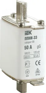 Вставка плавкая ППНИ-33 32А габарит 00 DPP10-032 IEK