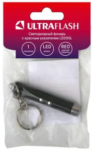 Фонарь LED30L (1LED+лазерная указка 3хAG3 блист-пакет черн.) Ultraflash 12325 Ultraflash