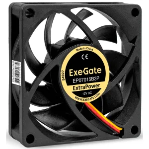 Вентилятор для корпуса ExeGate ExtraPower EP07015B3P черный, 70 мм, 3100 об/мин, 28 дБ, 3 pin Exegate