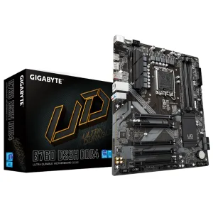 Материнская плата GIGABYTE B760 DS3H DDR4, LGA1700, Intel B760, 4xDDR4, 4xSATA, 2xM.2, 1xPCIe 4.0 x16, DisplayPort, HDMI, 1x1Gb LAN, USB Type-C, 3x3.5 мм, 7.1, ATX Gigabyte