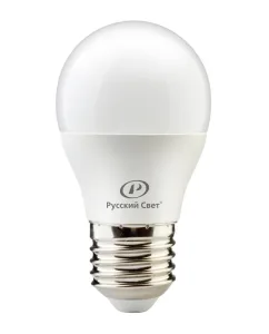 Лампа светодиодная RS G45 E27 8W 220-240V 4000К 8Вт 800лм Ra 90 шар Русский Свет 15010445049 Русский Свет
