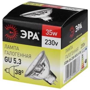 Лампа галогенная ЭРА GU5.3-JCDR (MR16) -35W-230V-Cl(10/200/6000) Эра