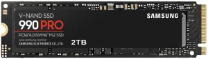 Накопитель SSD Samsung 990 PRO, 2Tb, PCIe 4.0 x4, M.2 2280, NVMe, R/W 7450/6900 Samsung