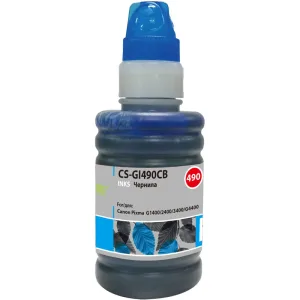 Чернила Cactus CS-GI490CB голубой100мл для Canon Pixma G1400/G2400/G3400 Cactus
