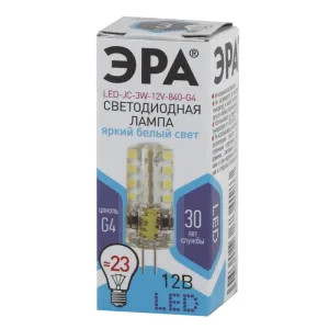 Лампа светодиодная ЭРА LED smd JC-3w-12V-840-G4 Эра