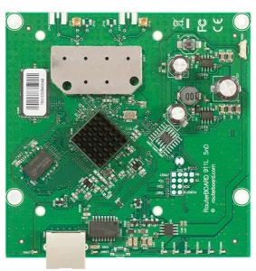 Плата роутера MikroTik 911 Lite5 dual with 600MHz Atheros CPU, 64MB RAM, 1x LAN, built-in 5Ghz 802.11a/n 2x2 two chain wireless, 2xMMCX connectors, RouterOS L3 MikroTik