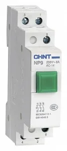 Кнопка модульная NP9-10D3/1 с подсветкой 1НО AC/DC 230В зел. 584054 CHINT