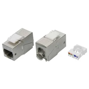 Модуль Keystone RJ45 CAT5E экранированный(STP), 90 градусов,серебристый (форм-фактор S19) RNK5EF90TL DKC