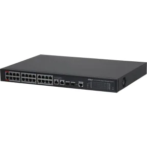 Коммутатор Dahua DH-S4228-24GT-240, 24×1 Гбит/с PoE + 2×1 Гбит/с + 2×1 Гбит/с SFP, управляемый Dahua