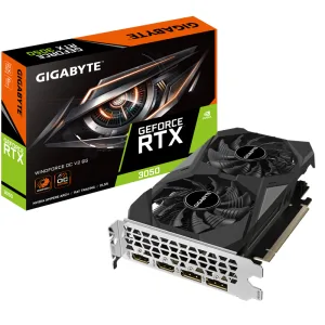 Видеокарта GIGABYTE GeForce RTX 3050 WINDFORCE V2 OC, 6 GB GDDR6, 96 bit, 2xDisplayPort, 2xHDMI, GPU 1042 MHz Gigabyte