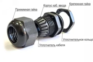 Сальник MG  16 пластик (4-8мм) IP68 черный zeta30871 ЗЭТАРУС