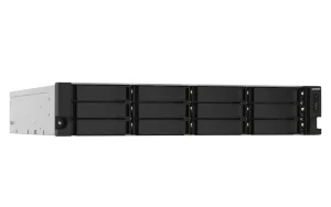 Сетевое хранилище без дисков SMB QNAP TS-1232PXU-RP-4G 12-Bay quad-core 64-bit AL324 1.7 GHz rackmount NAS with 250W redundant PSU, 4Gb DDR4 UDIMM RAM (max 1x16GB), SATA 6Gb/s, 2x 10GbE SFP+ LAN, 2x2.5 GbE LAN, 1x PCIe Gen2 x2 slot. W/o RAIL-B02 Qnap