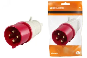 Вилка 024 3Р+РЕ 32А 380В IP44 SQ0601-0005 TDM ELECTRIC