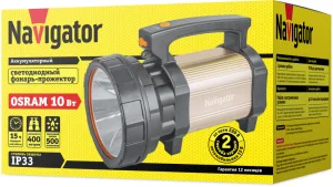 Фонарь-прожектор аккумуляторный 71 597 NPT-SP15-ACCU Osram LED 10Вт 500лм аккум. 4.5А.ч 71597 Navigator