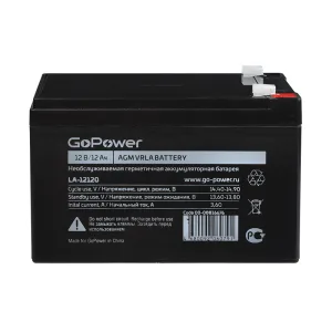 Аккумулятор свинцово-кислотный GoPower LA-12120 12V 12Ah (1/4) GoPower 00-00016676 GoPower