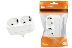 Блок на 2 гнезда 2П+З плоский 16А 250B SQ1806-0026 TDM ELECTRIC