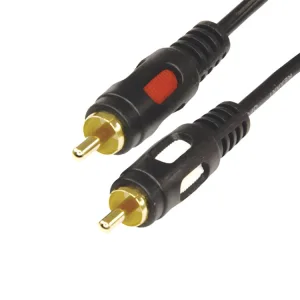 Шнур 2 RCA - 2 RCA, 10м, черный (GOLD) 17-0148 Rexant