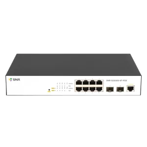Коммутатор SNR SNR-S2200G-8T-POE, 8×1 Гбит/с PoE + 2×1 Гбит/с SFP, управляемый SNR