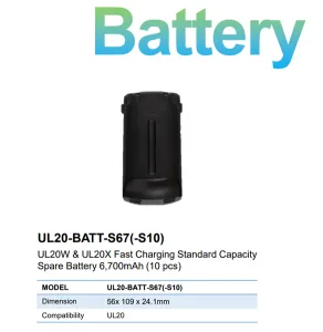 Аккумуляторная батарея M3 Mobile UL20W & UL20X Fast Charging Standard Capacity Spare Battery 6,700mAh M3 Mobile