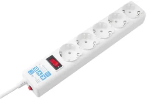 Фильтр-удлинитель, PC 0,5 м 5 р, бел. 10А, SPG-B-0,5M-WHITE Power Cube