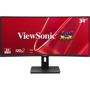 Монитор ViewSonic 34" VA3420C-2 черный VA LED 21:9 HDMI M/M матовая HAS Piv 300cd 178гр/178гр 3440x1440 120Hz DP 2K USB 8.4кг ViewSonic