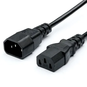 Кабель питания GoPower C14 (m)-C13 (f) 1.8м ПВХ удлинитель черный (1/10/100) GoPower