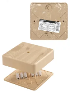 Коробка распаячная КР 100х100х29 ОП сосна IP40, инд. штрихкод SQ1401-0407 TDM ELECTRIC